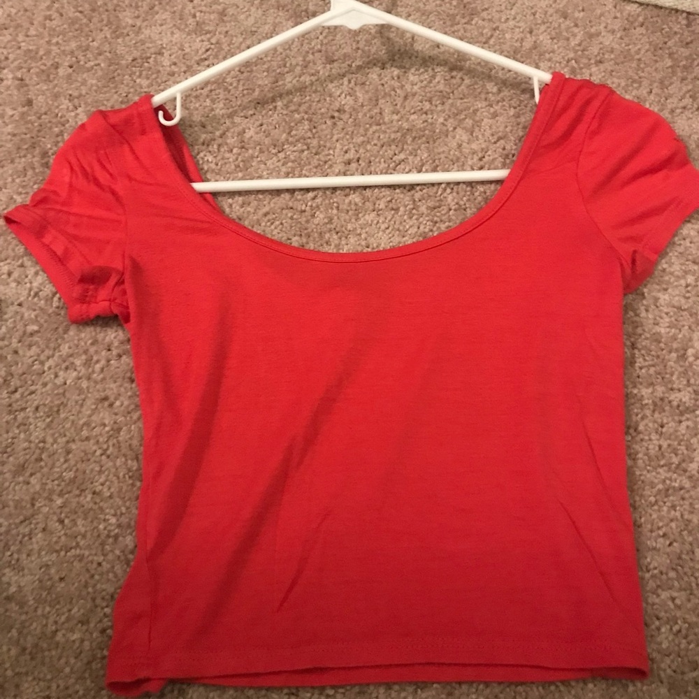 Red crop top